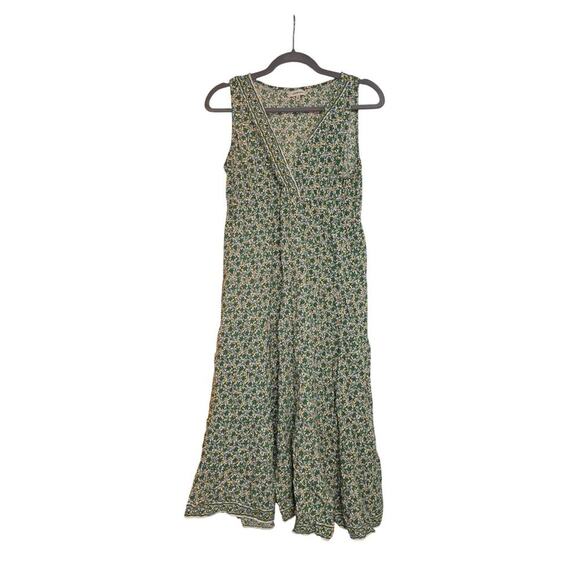 Max Studio Womens Green Floral Sleeveless Maxi Dress L Lightweight Summer Style - Picture 1 of 9